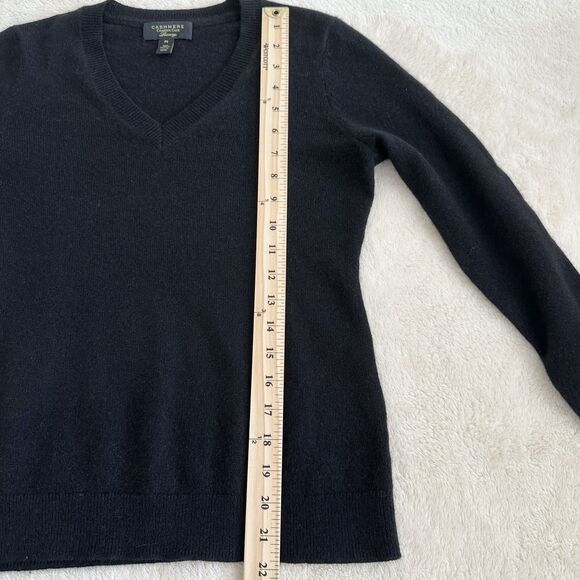 Charter Club Cashmere Sweater Size Petite Small Black V-Neck Pullover - Picture 7 of 8